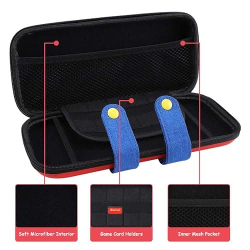 OIVO INDIA Travel Case Compatible for Nintendo Switch and Switch OLED ,Travel Carrying Case Storage Bag Protective Hard Shell for Controller & Accessories with Shoulder Strap 5