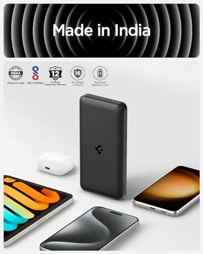 Spigen ArcPack 20000mAh Power Bank, PD3.0, PPS, Fast Charging, 30.0W Max Output, 2 Type-C Ports, 1 USB-A Port - (ABS+PC, Black) 2