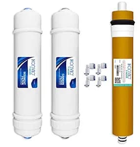 Konvio Neer 100 GPD Ro Membrane, Carbon Sediment Filter, Inline Cartridge, High TDS Membrane for All Type of RO Water Purifiers (Gold)