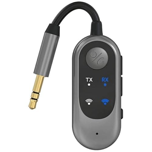 WISTAR Bluetooth 5.3 Transmitter Adapter Car Airplane Wireless Bluetooth Receiver Transmitter 2 in 1 Dual Pairs Earbuds for AirPods, Bluetooth AUX Jack 3.5 mm Audio for Flight/TV/Stereo/Gym