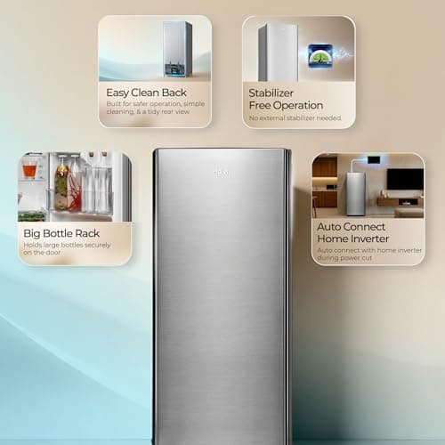 Haier 190L 3 Star Direct Cool Single Door Refrigerator | Toughened Glass Shelves | Fast Ice Making in Just 60 minutes | Large Veg Box| Easy Clean Back (HED-203TDSA-N, Brushline Silver) 3