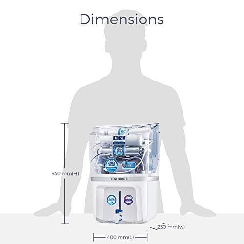 KENT Grand Plus RO Water Purifier | 4 Years Free Service | ISI Marked | Multiple Purification Process | RO + UV + UF + TDS Control + UV LED Tank | 9L Tank | 20 LPH Flow | Zero Water 4