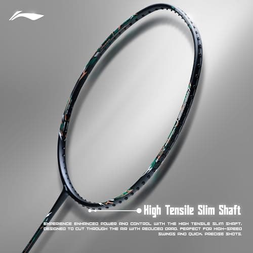 Li-Ning Li-Ning G-Force 3800 II Superlite Strung Badminton Racket with Full Cover | 5U | Maximum Tension ≤ 30 Lbs (Black) 3