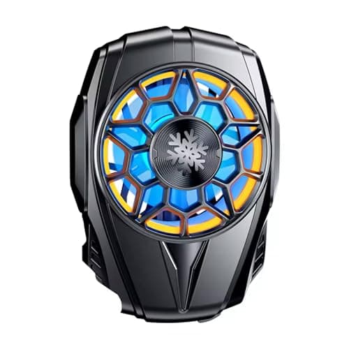 BESTOR Gaming Phone Cooler, Built-in Battery with 3 fan Modes, Wireless Charging and RGB Lights for iPhone, Smartphones from - Advanced Cooling & Charging, with Long Battery Life