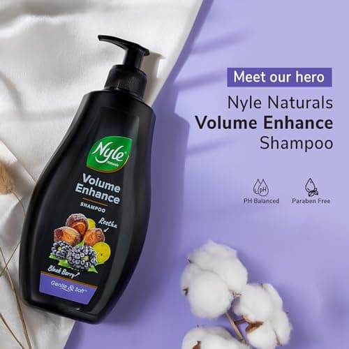 Nyle Naturals Volume Enhance Shampoo 1 L, For Long & Voluminous Hair with Blackberry, Reetha, & Amla | pH Balanced & Paraben Free Gentle & Soft Shampoo For Women & Men 4