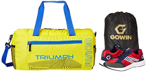 Gowin Nx-2 Red/Blue Size-10 with Triumph Gym Bag Fusion Pro-88 Yellow/Royal