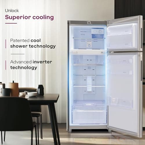 Godrej 223L 2 Star| New Launch| 5 Years Comprehensive Warranty| AI Powered| 30 days Farm Freshness| 360° Cooling| Inverter Frost Free Double Door Refrigerator (RF EON 244BN RI Steel Glow) 3