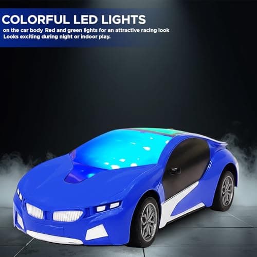 NHR Rechargeable Remote Control Car for Kids and Children, 3D Lights Famous RC High Speed Racing Car, Rechargeable Battery Toy for Boys & Girls Age 3+ (Blue) 3
