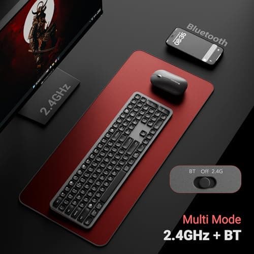 Zebronics Wireless Keyboard & Mouse Combo, 2.4GHz + Multi BT Toggle, Scissor Switch, Mac & Win Toggle, UV Coated Keys, Multimedia Keys, Upto 1600DPI, Type-C Charging, High Precision (Companion 5002) 2