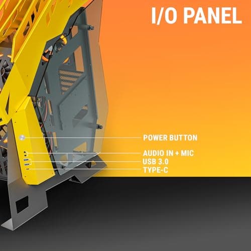 Ant Esports Cypher G7 Mid-Tower ATX Computer Case/Gaming Cabinet - Black-Yellow | Support ATX, Micro-ATX, Mini-ITX | Pre-Installed 6 ARGB-PWM Remote Controlled Fans 5