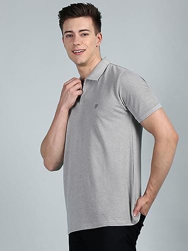 Lux Cozi Pack of 2 Grey Melange and Mint Green Regular fit Half Sleeves Polo Neck T-Shirt for Men | 100% Combed Cotton - Colour Fresh, Quick Dry, Ultra Soft (Size : X-Large) 3