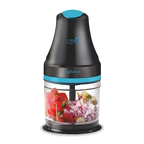 DigiSmart 400 Watts Chopper for Chop, Mincing, Puree, Whisk, Grind, 100% Copper Motor Electric Chopper, One Touch Operation, Stainless Steel Blade, Anti Skid, 1 Year Warranty (Blue & Black)