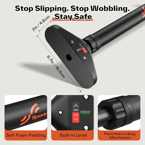 Sportneer Pull Up Bar: Strength Training Chin up Bar without Screws - Adjustable 75-94cm Width Locking Mechanism Pull-up Bar for Doorway - Max Load 440lbs for Home Gym Upper Body Workout, Non-slip 6