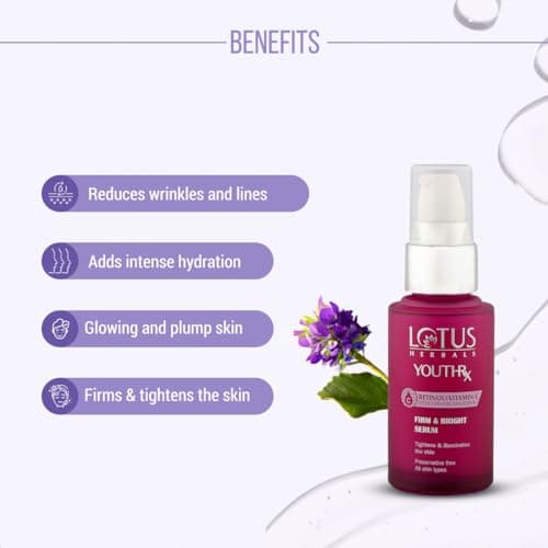 Lotus Herbals YouthRx Firm & Bright Face Serum | Bakuchiol Retinol & Vitamin C | Anti Ageing & Brightening | 30ml 4