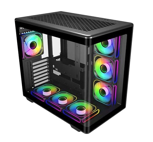 Cooler Master Elite 600 ATX Mid-Tower Case Black | 7X Pre-Installed Reverse ARGB Fans | Tempered Glass Side Panel | 360mm AIO & ATX Mobo Support | USB 3.2 Gen 2x2 Type-C | RTX 50 Series GPU Ready 2