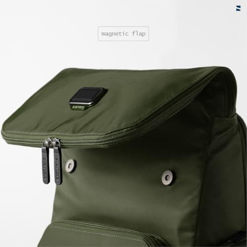 scarters Roam Laptop Backpack 24L Vegan Leather & Nylon Fits 15.6" Travel, Campus & City Bag Forest Sage 4