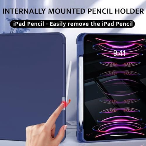 Bestor Smart Case for iPad (A16) 11th/10th Generation (2025/2022) Auto Sleep/Wake Cover Pencil Holder Soft Flexible Case Recoil Series for Apple iPad 10th/11th Gen (Blue) 5