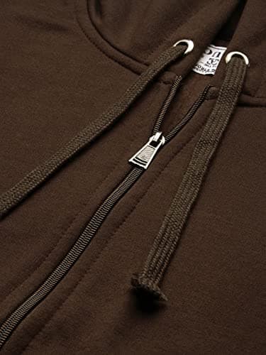 ADBUCKS Winter Wear Sweatshirt Hoodie with Zipper Cotton Fleece Jacket for Men's (Large, Brown) 5
