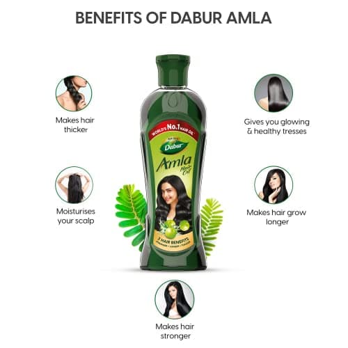 Dabur Amla Hair Oil - 550 ml | For Strong, Long and Thick hair | Nourishes Scalp | Controls Hair Fall, Strengthens Hair & Promotes Hair Growth (Pack of 2) 4