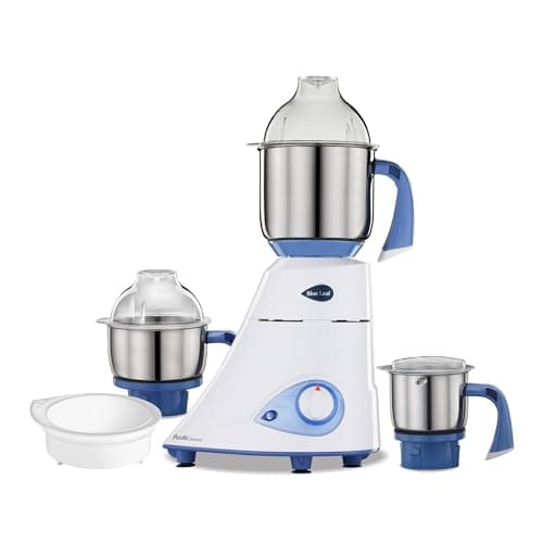 Preethi Diamond 750 Watts Mixer Grinder, 3 Jars (Stainless Steel) + Flexi Lid, Perfect Grinding for Masalas, Chutneys and Batters, 2 Year Warranty, Preethi's flagship Lifelong Free Service, White