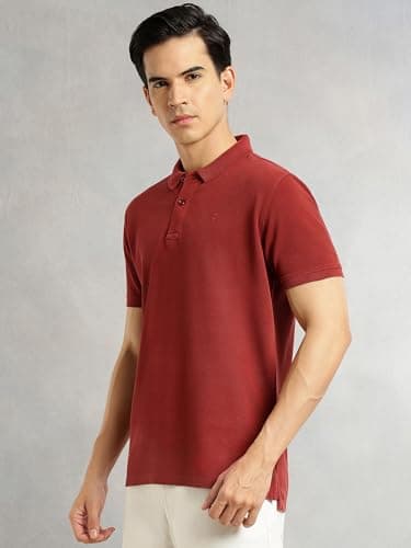 Thomas Scott Men’s Cotton Polo T-Shirt | Regular Fit | Short Sleeve | Solid Color | Button Closure | Casual & Smart Wear (TSMLPTOD1001_Red_3XL) 3