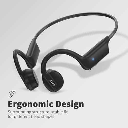 GEUYNAY Bone Conduction Headphones, Open Ear Headphones Bluetooth 5.4 Wireless Headsets with Mic,IPX5 Waterproof Sport Headphones for Running, Cycling, Workout(Black) 4