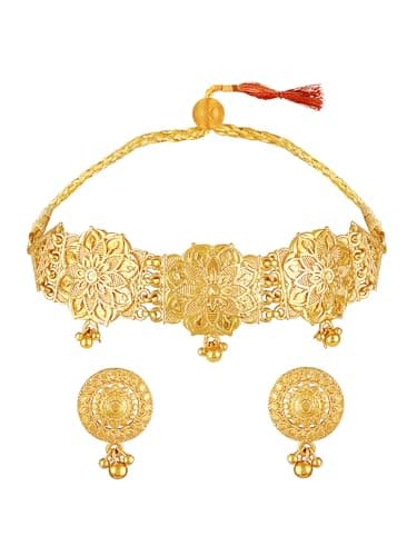 ASMITTA Stunning Gold Plated Jewellery Set for Women - NS1332KJGLDA0