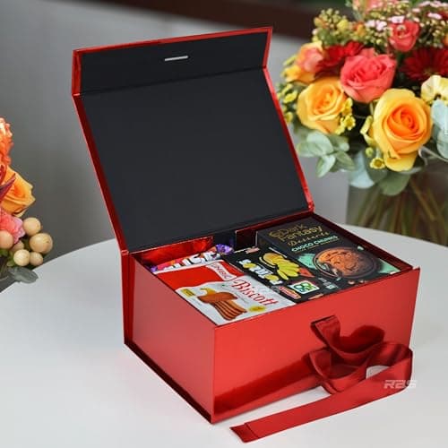 RBS® - Red Gift Box for Packing (23x16x10 Cm) With Satin Ribbon Valentine's Day Empty Return Gift Hamper Box Holds Upto 5 Kg Maroon Gift Boxes for Presents Reusable Gift Packing Box (Burgundy Bliss) 2