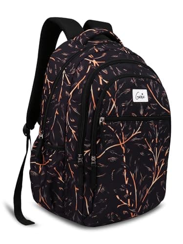 Genie Glitter Laptop Backpack for 17.3 Inch Laptop, Black | Spacious College & Office Backpack for Women & Girls