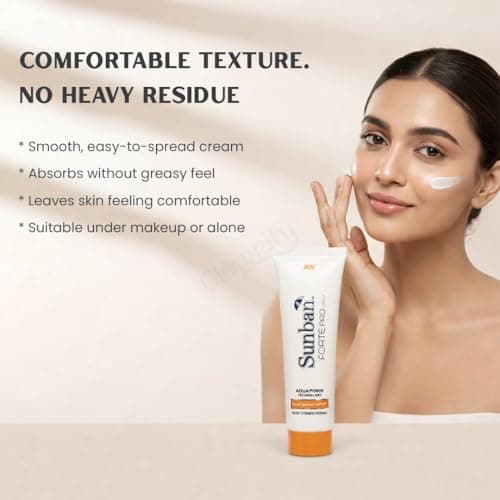 Sunban Forte Pro Cream SPF 50+ | Broad Spectrum UVA/UVB Protection | Sunscreen Cream with Aquaporin Technology | Non-Comedogenic Daily Sun Protection for Face & Skin 4