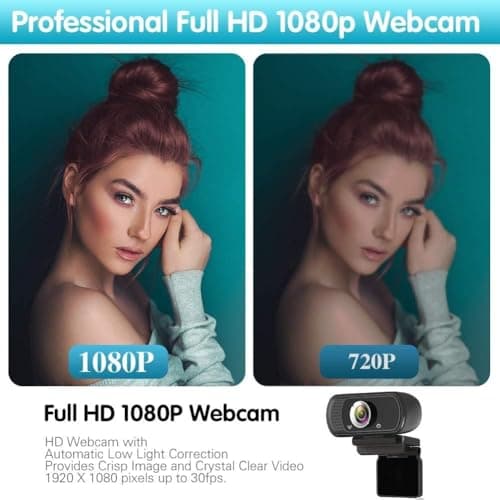 Webcam HD 1080p ,Live Streaming HD Camera with Stereo Microphone, PC Desktop or Laptop USB Webcam with 110 Degree View Angle, for Switch 2,Video Calling, Recording, Conferencing, Streaming, Gaming 5