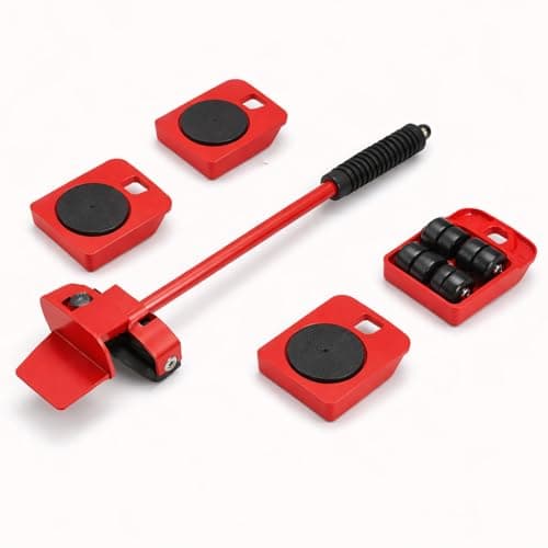 DecorTwist Furniture Mover & Lifter Set with 360° Rotating Wheel Pads – Move Sofa, Fridge, Bed & Washing Machine Without Lifting | Floor-Safe Steel Tool for Tiles, Marble & Wood