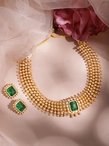 Rubans Jewellery Set Pearl Necklace Traditional Women Wedding Fashion Trendy Gift for Women & Girls 4