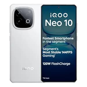iQOO Neo 10 (Alpine White, 8GB RAM, 256GB Storage) | Segment's Fastest Processor* with Snapdragon 8s Gen 4 & Supercomputing chip Q1 | 120W FlashCharge | Segment's Brightest AMOLED Display*