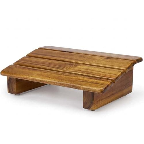 Dantawood Chair Foot Rest for Office in Natural Acacia Wood, Under Desk Foot Stool, Foot Rest Under Table for Office Home- L-14, W- 9, H- 4.3 inch 2
