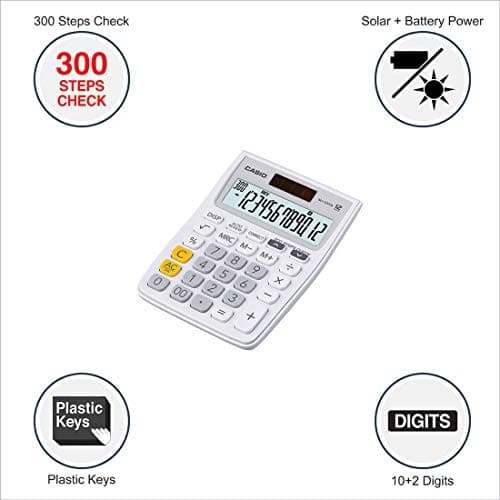 Casio MJ-12VCb-WE 300 Steps Check & Correct Colourful Desktop Calculator (White) 2