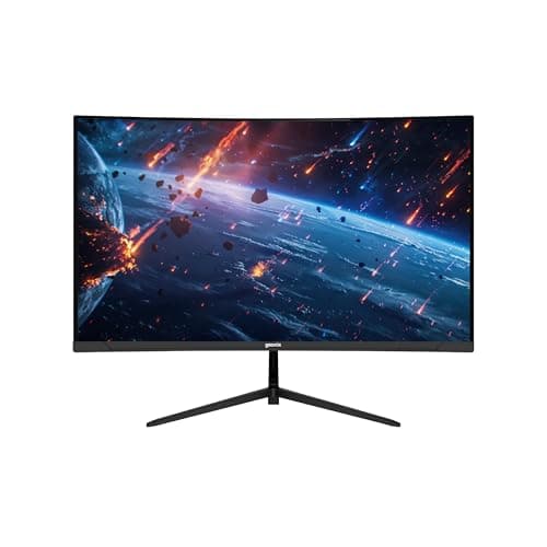 GEONIX Neon 27-Inch Curved Full HD Monitor (68.58 cm) 120Hz Refresh Rate, 5ms Response Time, 3000:1 Contrast Ratio, Built-in Speakers, 1920x1080, Black, 3-Year Warranty