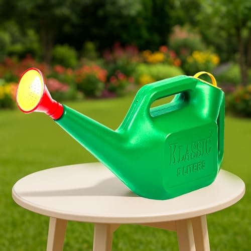 Klassic Watering Can (5L) | Plastic Green Water Can with Sprayer for Plants/Garden | Indoor Outdoor Watering Shower Can | Sprinkler for Plants | Watering Hand Bottles for Garden | Water Spray Can 6