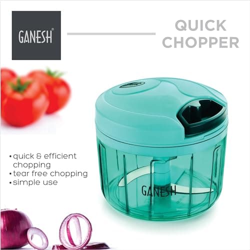 Ganesh Plastic Vegetable Chopper Cutter, Pool Green (725 ml) 2