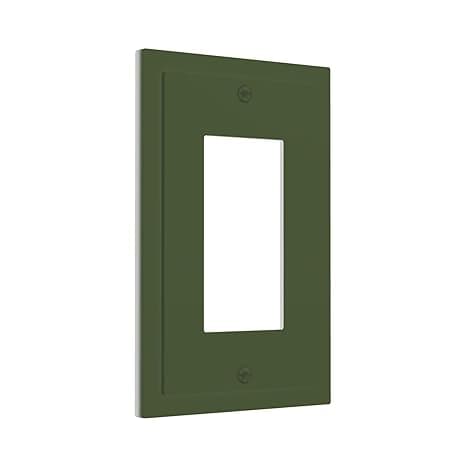Light Switch Cover Plate Olive Green 1 Gang Outlet Covers Single Rocker Decorative Switch plates Electrical Wallplates GFCI Socket Covers for Bathroom Home Decor