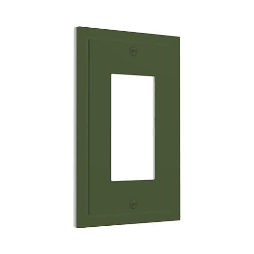Light Switch Cover Plate Olive Green 1 Gang Outlet Covers Single Rocker Decorative Switch plates Electrical Wallplates GFCI Socket Covers for Bathroom Home Decor