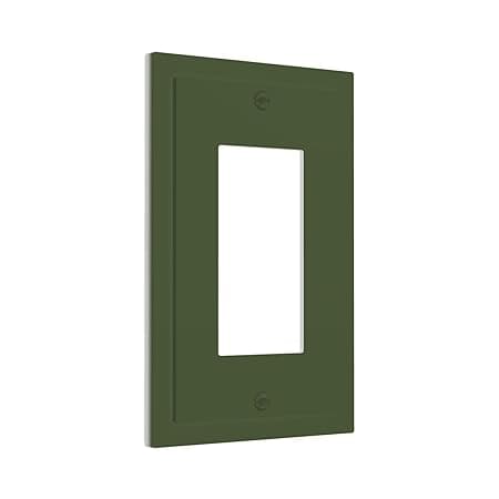 Light Switch Cover Plate Olive Green 1 Gang Outlet Covers Single Rocker Decorative Switch plates Electrical Wallplates GFCI Socket Covers for Bathroom Home Decor