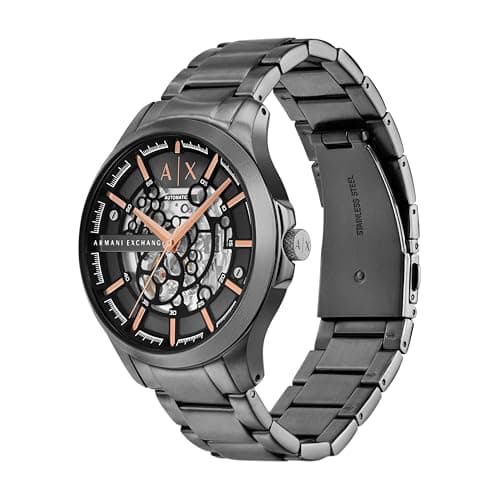 Armani Exchange Stainless Steel Analog Black Dial Men's Watch-Ax2458, Band Color:Gray 2