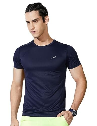 Amazon Brand - Symactive Men's Round Neck Sports T-Shirt (SS19-SYSP-01A_Small_Navy)