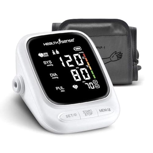 HealthSense Heart-Mate BP144 Upper Arm Automatic Digital Talking Blood Pressure Monitor, Heart Rate Machine & Pulse Checking meter for Accurate Home Monitoring with 1 Year Warranty, Batteries Included