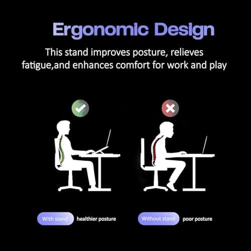 TRIKUTA 6 Angles Adjustable Aluminum Ergonomic Foldable Portable Tabletop Laptop/Desktop Riser Stand Holder Compatible for MacBook, HP, Dell, Lenovo & All Other Notebook (Silver) 5