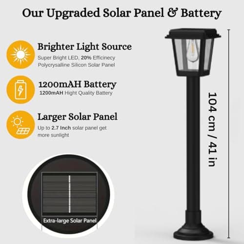 XERGY® Solar Outdoor Waterproof Pathway Lights, LED Solar Lights for Garden, Solar Walkway Lamp Lights Maintain 10 Hours of Lighting for Your Garden, Landscape, Path, Yard, Bolcany, Driveway 5