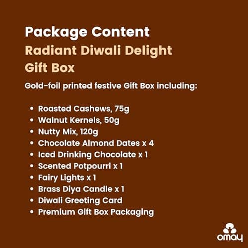 Omay Foods 11 pcs Radiant Delight Gift Box | Healthy Gift Hamper with Snacks & Dry Fruits | Diwali Gift Basket | Festive Gift Box for Diwali, Family, Friends & Corporate Gifting I Diwali Gift Hamper 6