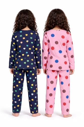 NammaBaby Baby Girls Full Sleeve T-Shirt Pajama Set Pack of 2 | Cotton Night Suit Soft & Cozy | 7-8 Years 4
