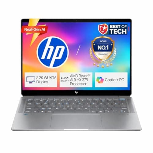 HP OmniBook Ultra AMD Ryzen AI 9 HX 375 Next Gen AI Laptop,(32GB-LPDDR5X Ram,1TB SSD)2.2k Anti Glare 400 Nits, 14''/35.6cm,W11+M365+Office24 with Copilot, FPR, Silver,1.57kg,9MP IR AI Camera, fd0009AU